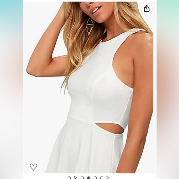 NWT Sleeveless Racerback Flared Swing A-Line Waist Hollow Out Summer Short Dress - Picture 3 of 4